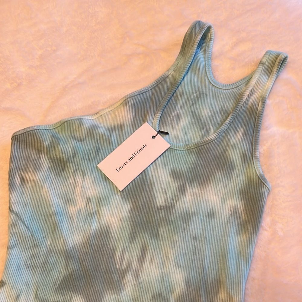 New! Lovers and Friends Bradley Bodysuit Teal Green Tie Dye Size XS - Picture 4 of 12